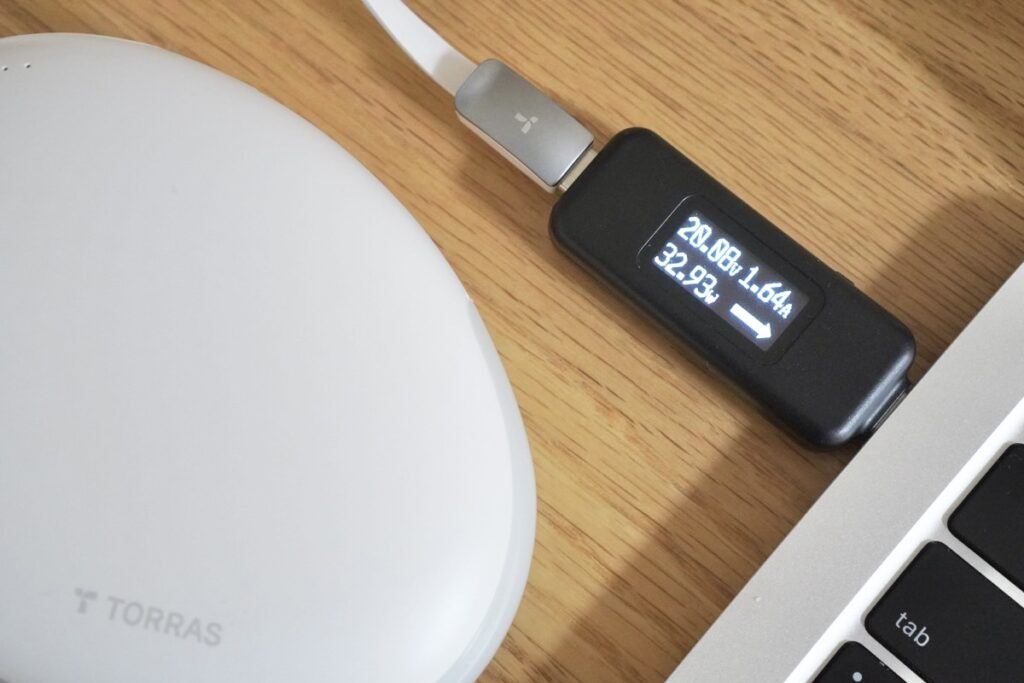 FlexLine Pebble モバイルバッテリーの出力の実測値