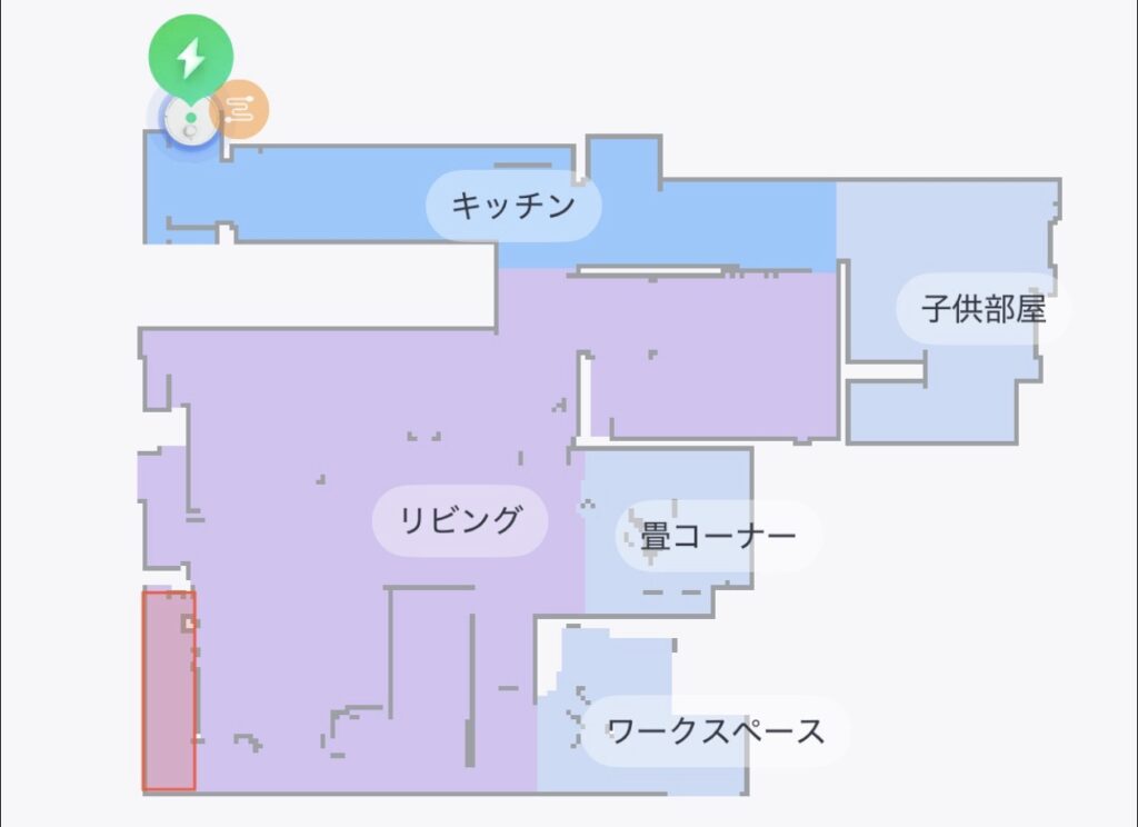 SwitchBotロボット掃除機シリーズが作成したフロアマップ