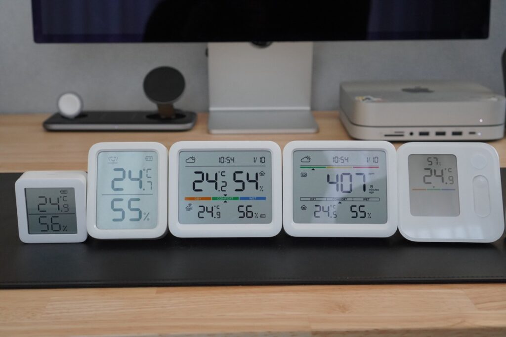SwitchBot温湿度計の温湿度の誤差を比較