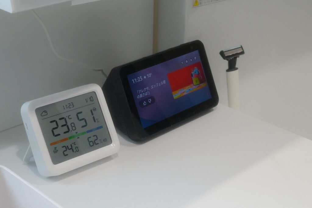 洗面所に設置したSwitchBot 温湿度計Pro